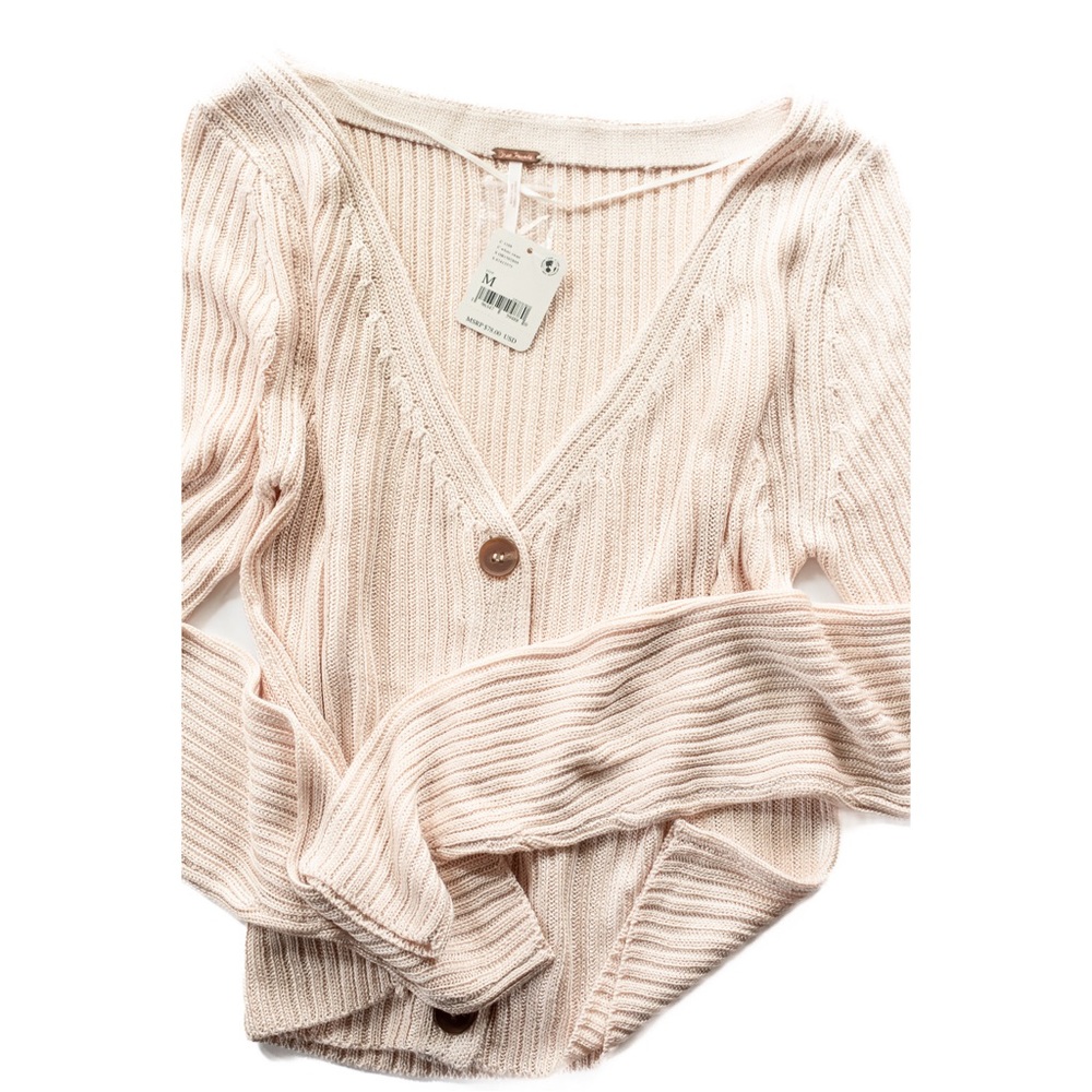 NWT Free People Game On Cardi in White Swan - Picture 7 of 15